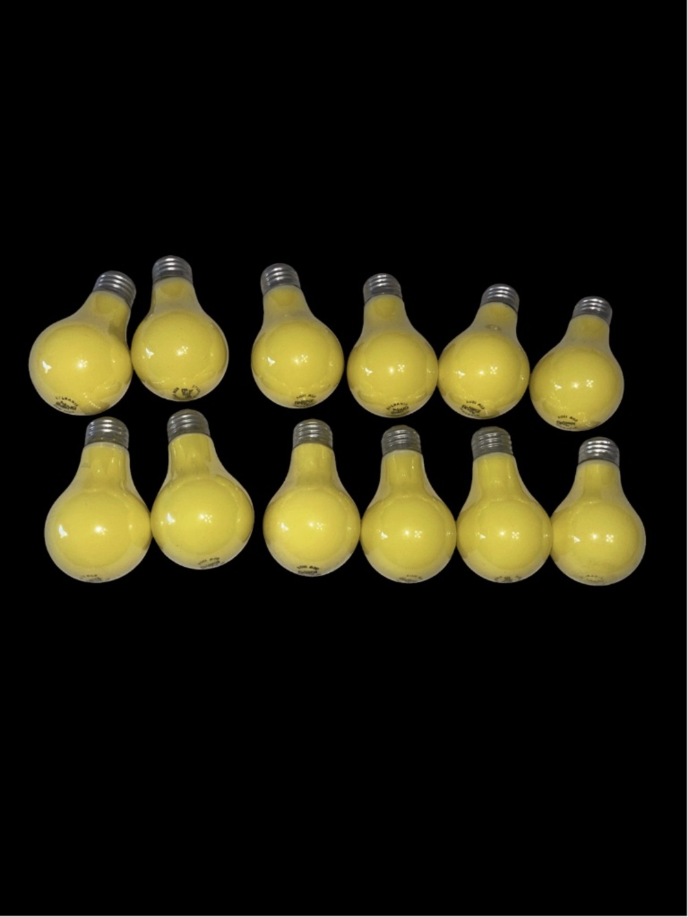 Lot of 12 Vintage Yellow Bug Foiler Replacement Bulbs 60 Watt USA Made Tested 12